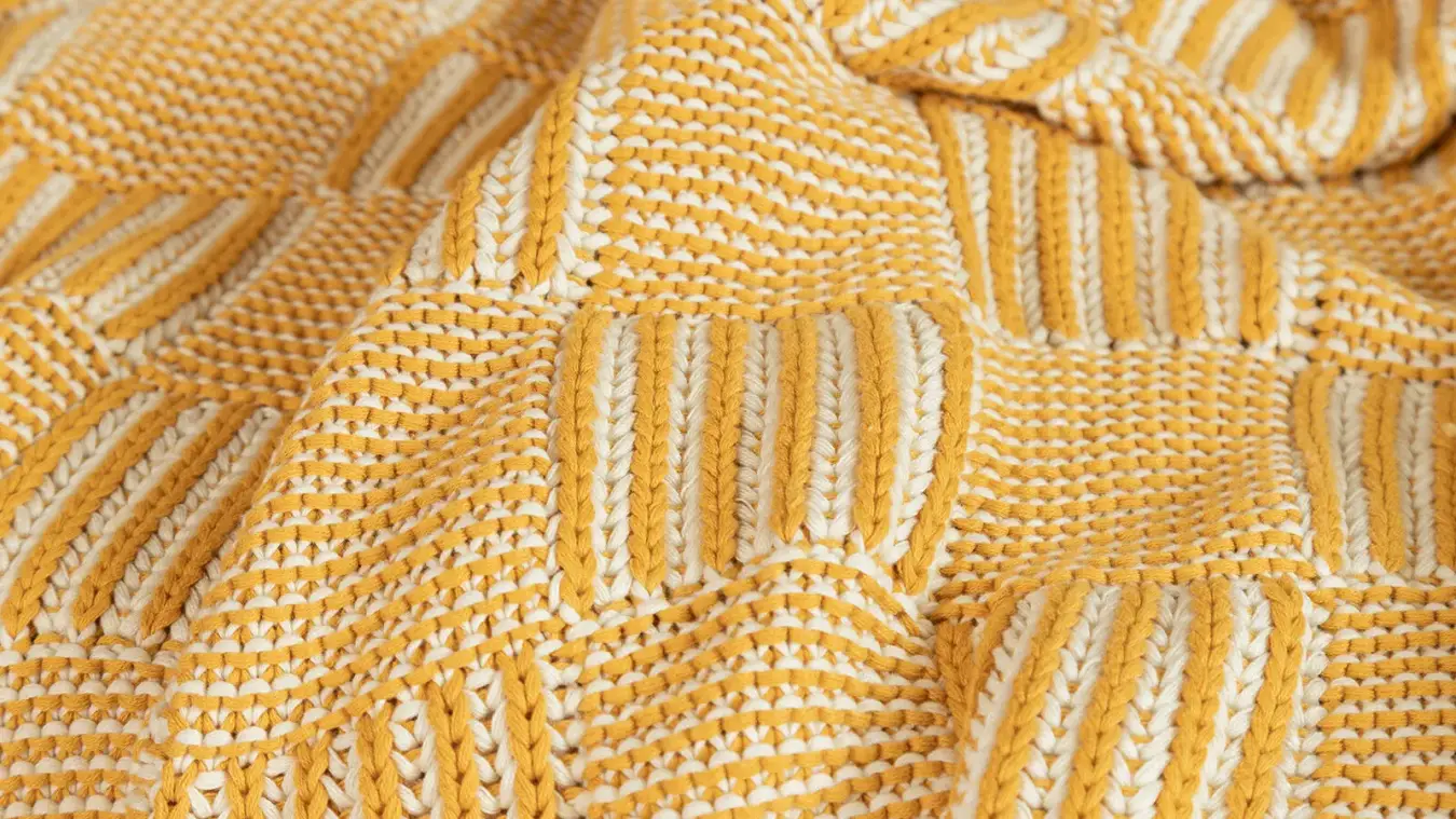 Плед Knit, цвет желтый Askona фото - 3 - большое изображение